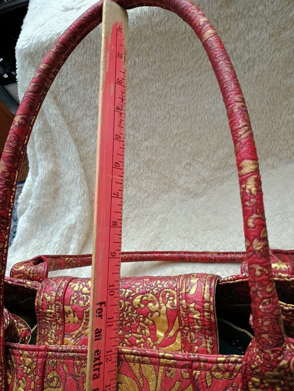 La Gioe di Toscana Genuine Leather Exterior Tote Bag with Matching Mirror - Picture 11 of 15